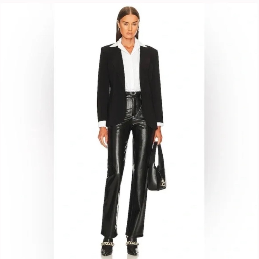 NWT Good American Faux Leather Good 90’s Black Pants Size 26 Retail $195